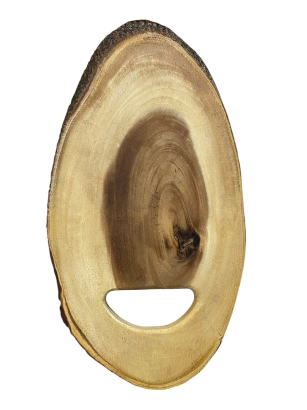 Rustic Wooden natural/rough edge thick handled serving/Cutting board. Handmade